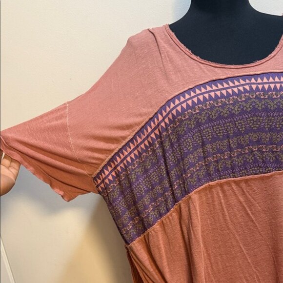 Free People Rust and Purple Boho Blouse - Picture 3 of 4